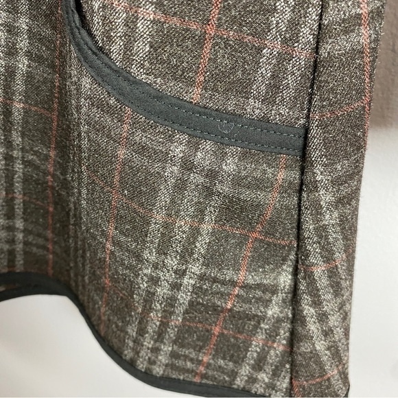 Kollontai Marly Floral Plaid Mixed Print Long Sleeve Tunic Top Medium Black Tan - Picture 9 of 9